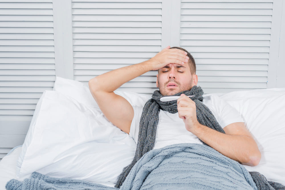 Persona con fiebre alta