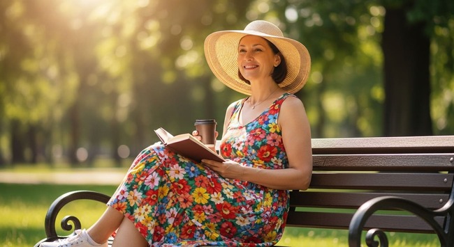 Persona bajo el sol con sombrero
